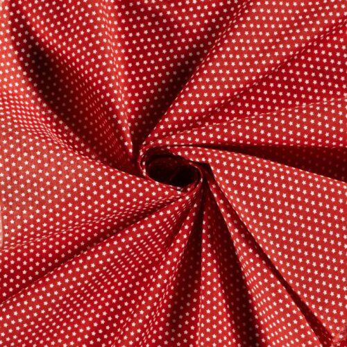 Estrella de popelín de algodón - rojo