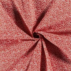 Popeline de coton à motifs de feuilles - rouge