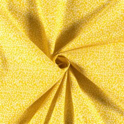Popeline de coton à motifs de feuilles - jaune soleil