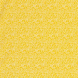 Katoenen popeline bladranken - zonnig geel