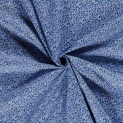Popeline de coton à motifs de feuilles - bleu cobalt