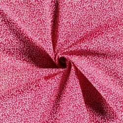 Popeline de coton à motifs de feuilles - rose