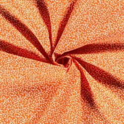 Popeline de coton à motifs de feuilles - orange