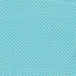 Katoenen popeline waaierpatroon - licht turquoise
