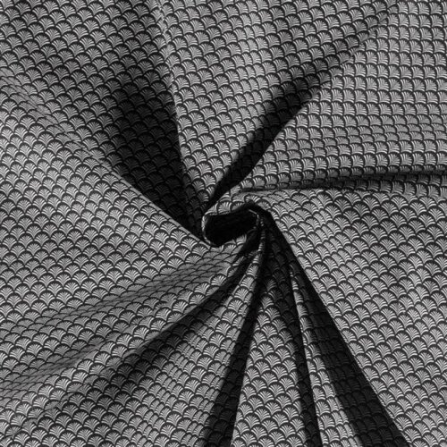 Cotton poplin fan pattern - black