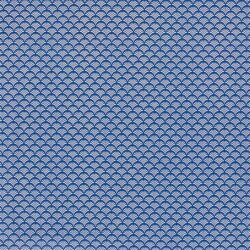 Katoenen popeline waaierpatroon - kobaltblauw