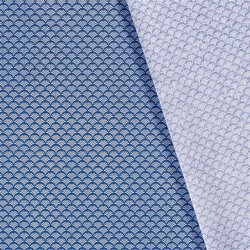 Cotton poplin fan pattern - cobalt blue