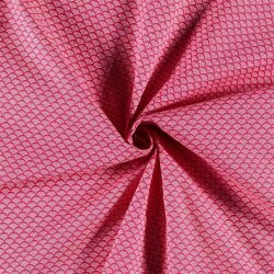 Vějířový vzor z bavlněného popelínu - růžový