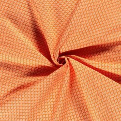 Popeline de coton à motif déventail - orange