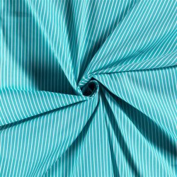 Popeline de coton à rayures - turquoise clair