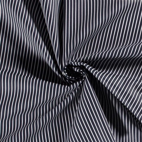 Cotton poplin stripes - dark blue