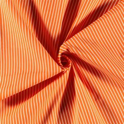 Katoenen popeline strepen - oranje