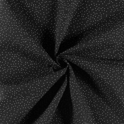 Bavlněný popelín s puntíky - černý