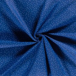 Bavlněný popelín s puntíky - kobaltově modrý