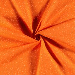 Bavlněný popelín s puntíky - oranžový