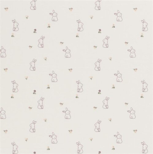 Katoenen tricot konijntjes - crème