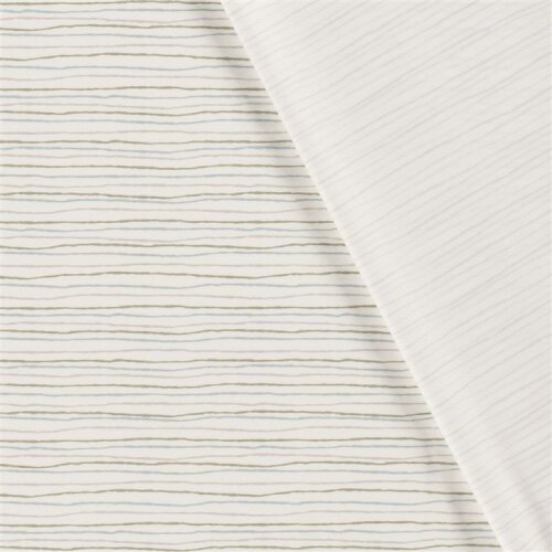 Cotton jersey doodle stripes - cream