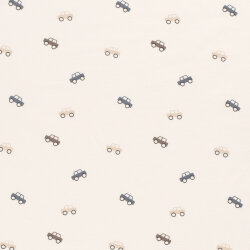 Cotton jersey small cars - cream