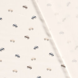 Cotton jersey small cars - cream