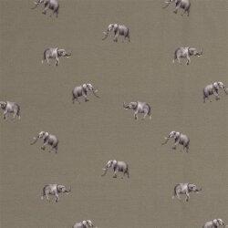 Jersey de coton Digital Elephant - gris acier