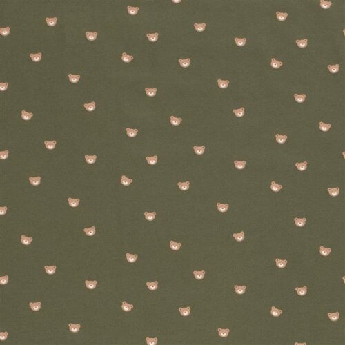 Cabezas de oso pequeñas de punto de algodón - oliva oscuro