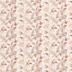 Katoenen tricot verborgen flamingo - crème