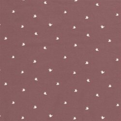 Cotton Jersey Flying Birds - Old Wine Red