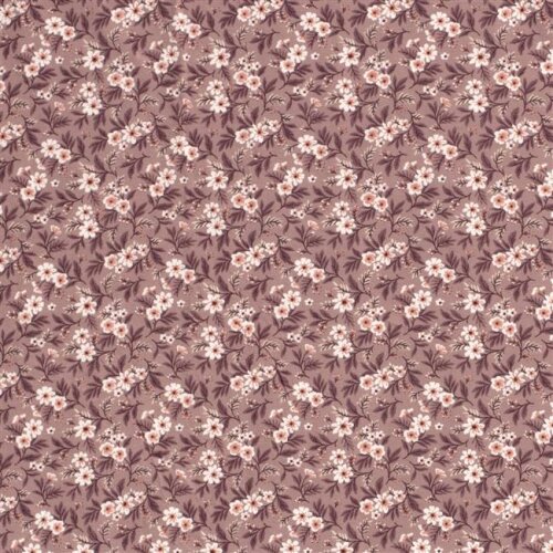 Katoenen jersey bloemenzee - oud lavendel