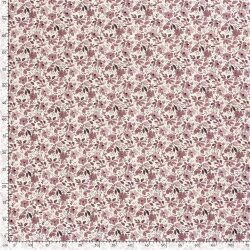 Jersey de coton Aquarelle fleurs - crème