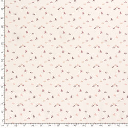 Cotton jersey small watercolour flowers - cream