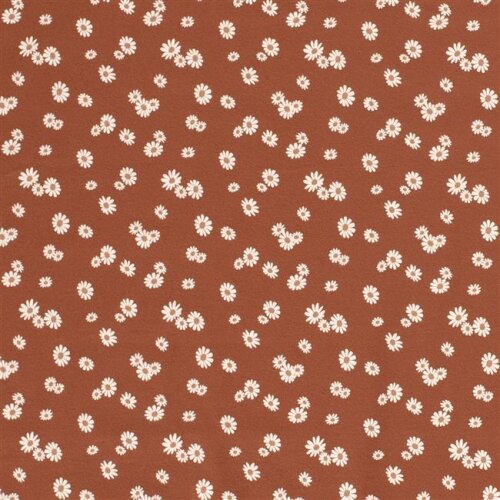 Cotton jersey daisy - stone red