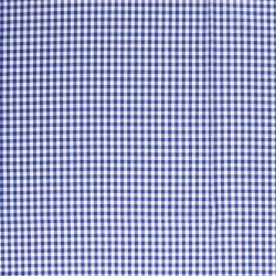 Fil de coton popeline teint - Vichy check 10mm bleu royal