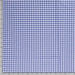 Katoen popeline garengeverfd - Vichy ruit 10mm koningsblauw
