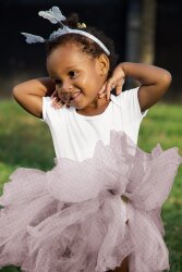 FINE TULE DOT - NAVY