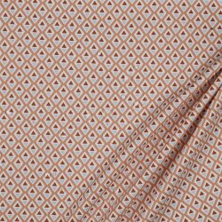 Coated cotton abstract diamonds - light apricot