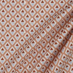 Coated cotton abstract diamonds - light apricot