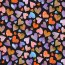 French Terry Digitale kleurrijke harten - donkerblauw