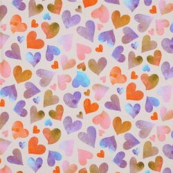 French Terry Digital Hearts - off-white
