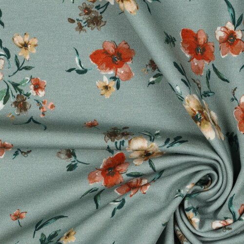 SWEAT DIGITAL Flowers - DARK MINT