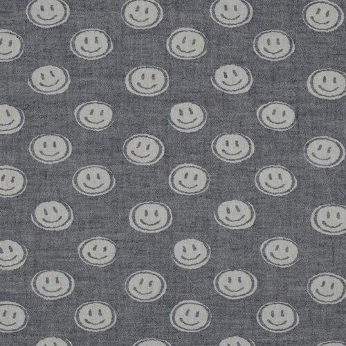 Muslin Smiley 2-SIDE - tmavě modrá/krémová