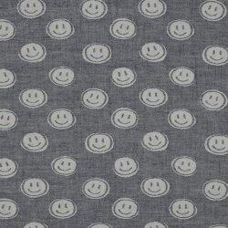 Muslin Smiley 2-SIDE - tmavě modrá/krémová