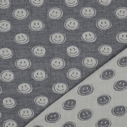 Muslin Smiley 2-SIDE - blu navy/crema