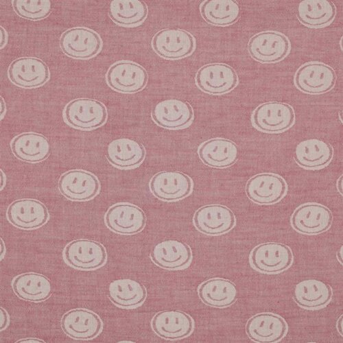 Muslin Smiley 2-SIDE - rosa / ECRU