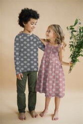 Mousseline Smiley 2-ZIJDE - roze / ECRU