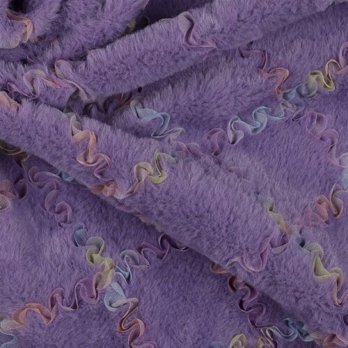 FOURRURE AVEC TULE MULTICOLORE - LILAS