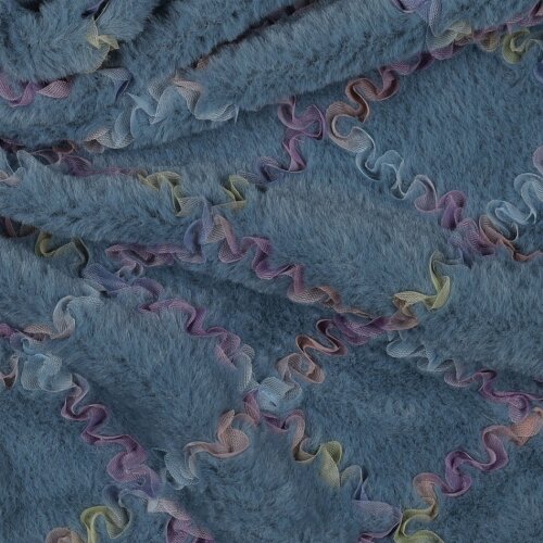 Fourrure artificielle avec TULE MULTI COLOUR - bleu ombré