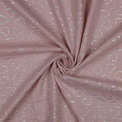 Muslin glitter hearts - soft pink