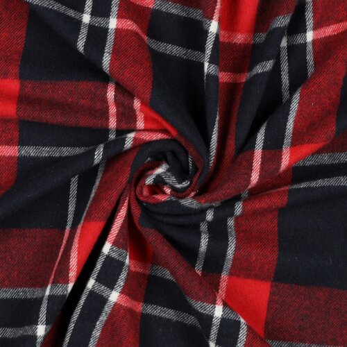 QUADRI SPAZZOLATI TINTI IN FILO - NAVY/ ROSSO