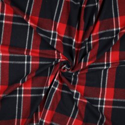 QUADRI SPAZZOLATI TINTI IN FILO - NAVY/ ROSSO
