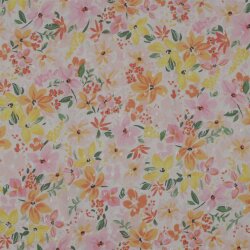 VISCOSE DOBBY DIGITAL Flowers - WHITE
